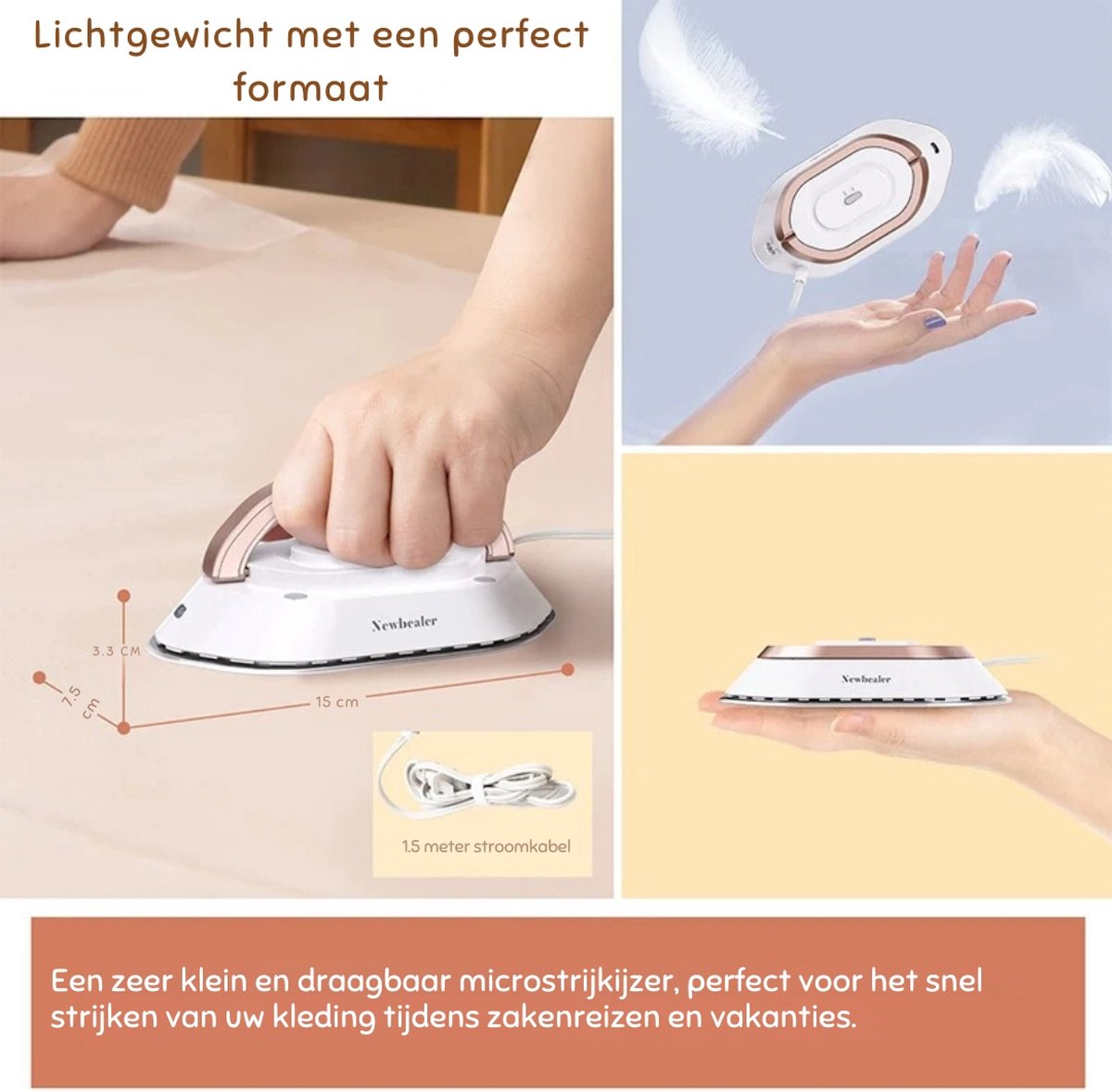 Travelbuddy Iron™️ | Compact mini strijkijzer voor moeiteloos reizen en altijd gladde kleding