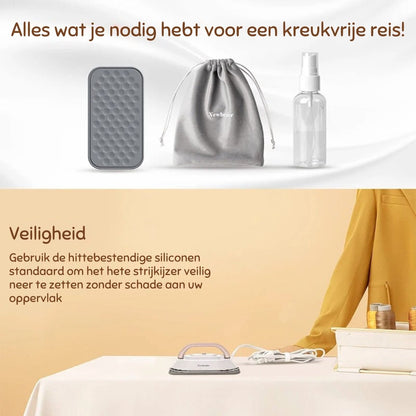 Travelbuddy Iron™️ | Compact mini strijkijzer voor moeiteloos reizen en altijd gladde kleding